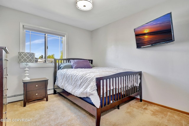 3370 Chaparral Cir, Anchorage, AK 99502 - bedroom featuring carpet flooring, a baseboard radiator, and baseboards
