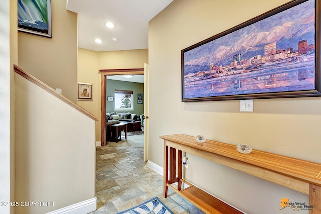 16971 Mount Mckinley View Dr, Anchorage, AK 99516 - hall featuring stone tile floors and baseboards