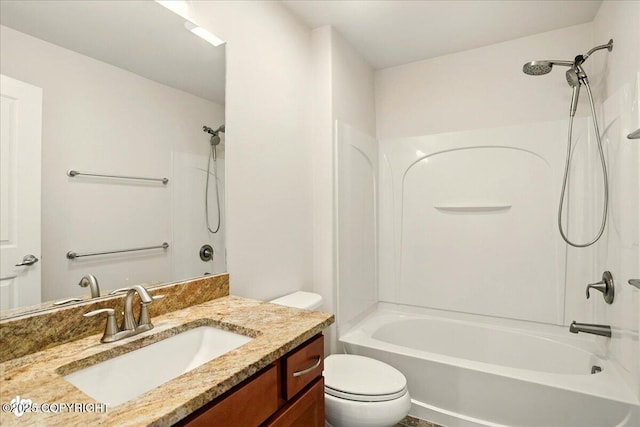 5846 Grand Teton Loop, Anchorage, AK 99502 - full bathroom featuring vanity, toilet, and shower / tub combination
