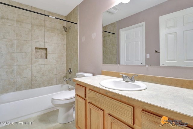 17480 Beaujolais Cir, Eagle River, AK 99577 - full bath with toilet, vanity, and bathtub / shower combination