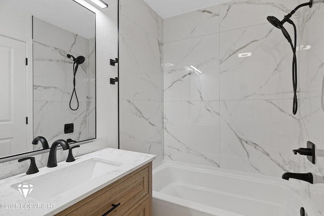 10108 Thimble Berry Dr, Anchorage, AK 99515 - bathroom with vanity and  shower combination