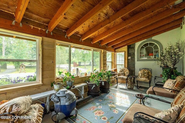 5411 Honeysuckle Ln, Wasilla, AK 99654 - sunroom featuring wood walls