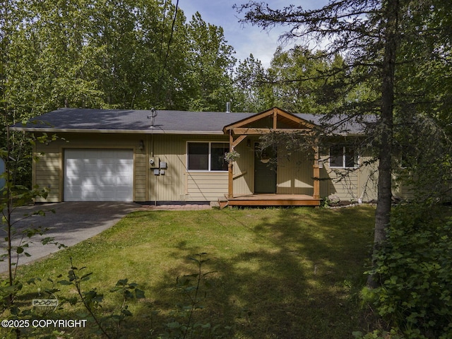 9845 E Lee Ann Dr, Palmer, AK 99645 - single story home with driveway, an attached garage, and a front yard