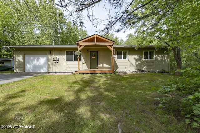 9845 E Lee Ann Dr, Palmer, AK 99645 - ranch-style home featuring a garage, driveway, and a front yard