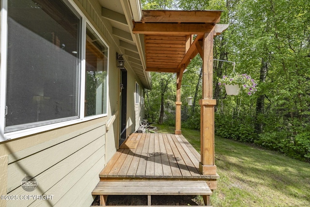 9845 E Lee Ann Dr, Palmer, AK 99645 - wooden deck with a lawn