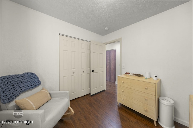 9845 E Lee Ann Dr, Palmer, AK 99645 - sitting room with dark wood finished floors and a textured ceiling