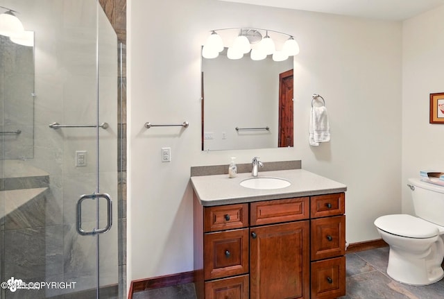34952 Treeline Ave, Soldotna, AK 99669 - bathroom featuring vanity and a stall shower