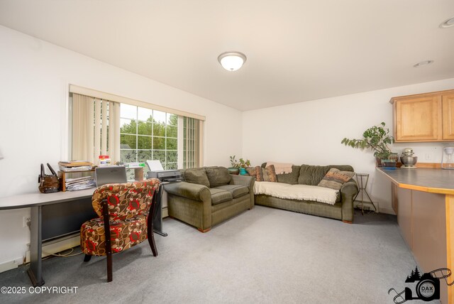 500 W Roy Rd, Wasilla, AK 99654 - living room with light colored carpet and an office area