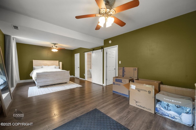 19113 Sarichef Loop, Eagle River, AK 99577 - bedroom featuring wood finished floors and a ceiling fan