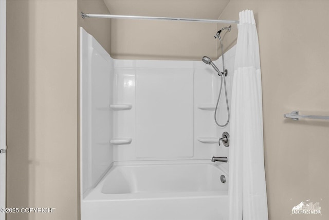8620 Jade St, Anchorage, AK 99502 - full bathroom with shower / bath combination with curtain