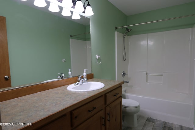 11838 N Hagion Shores Dr, Willow, AK 99688 - bathroom with vanity, toilet, and tub / shower combination