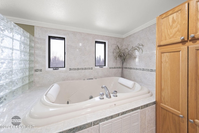 4745 Manytell Ave, Anchorage, AK 99516 - full bathroom featuring a tub with jets and ornamental molding