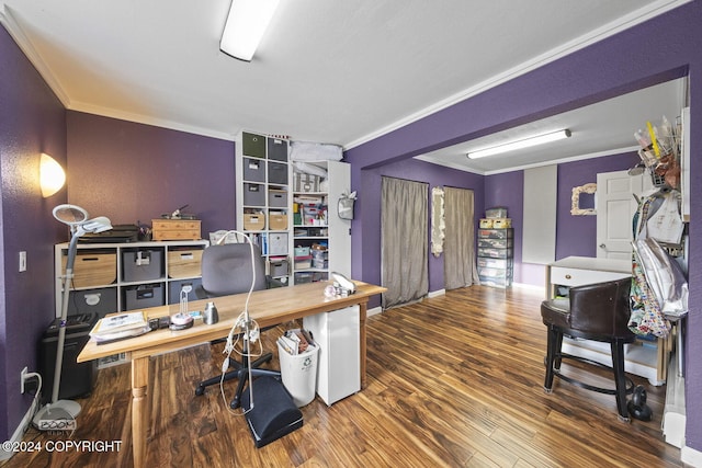 4745 Manytell Ave, Anchorage, AK 99516 - office featuring crown molding and wood finished floors