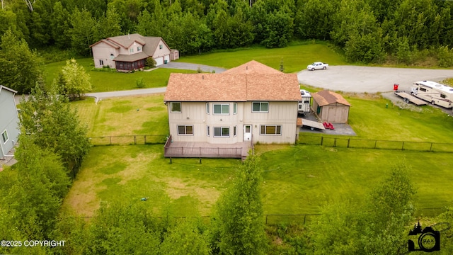 118 S Vickie Cir, Palmer, AK 99645 - view from above of property with a heavily wooded area