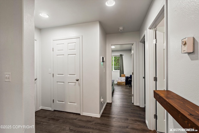 7490 W Rodney Cir, Wasilla, AK 99623 - hall with dark wood finished floors and baseboards