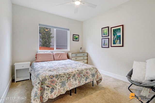 5466 Sandhill Loop, Anchorage, AK 99502 - carpeted bedroom featuring baseboards and ceiling fan