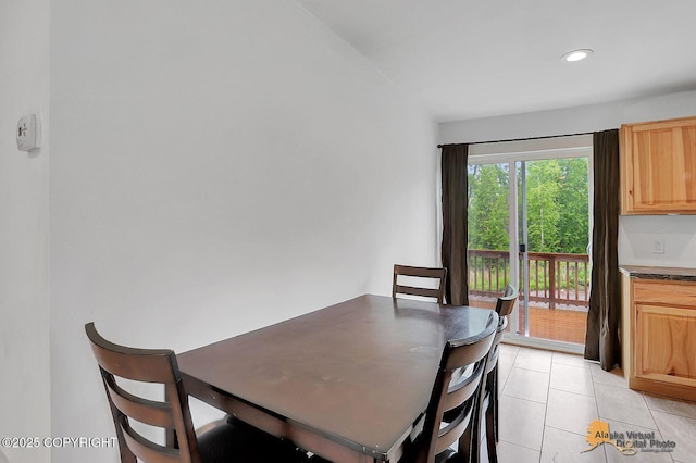 8825 W Mcquire Ln, Wasilla, AK 99623 - dining area featuring light tile patterned floors and recessed lighting