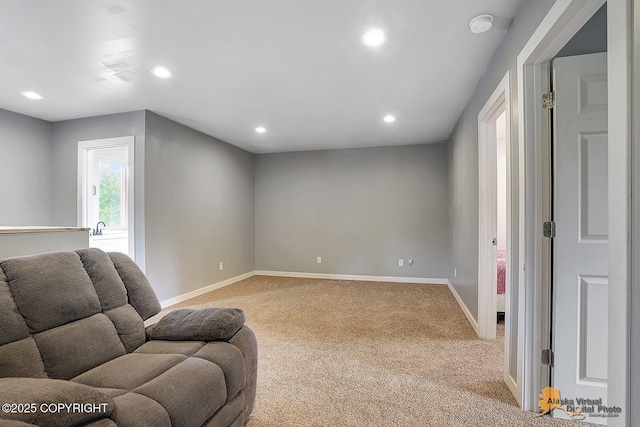 8825 W Mcquire Ln, Wasilla, AK 99623 - living area featuring light carpet and recessed lighting