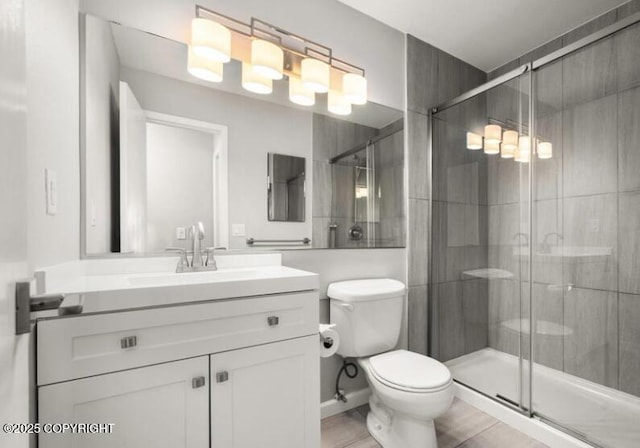 2551 La Honda Dr, Anchorage, AK 99517 - full bath with toilet, vanity, and a shower stall