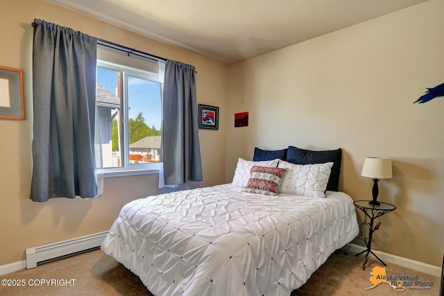 201 E Danna Ave Unit D, Wasilla, AK 99654 - carpeted bedroom with a baseboard radiator and baseboards