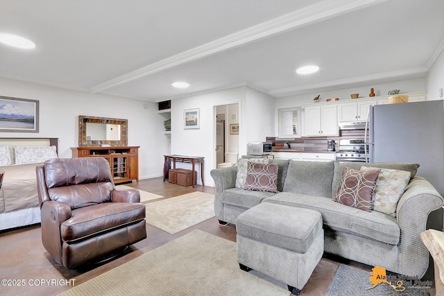 17132 Carl St, Anchorage, AK 99516 - living room with recessed lighting and ornamental molding