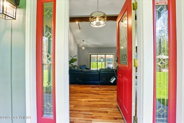 9701 Homestead Trl, Anchorage, AK 99507 - entrance foyer with wood finished floors
