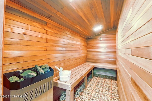 9701 Homestead Trl, Anchorage, AK 99507 - relaxing sauna / steam room featuring wooden walls
