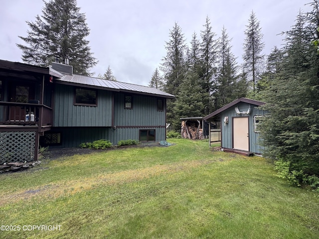 34008 Orlander Ave, Seward, AK 99664 - view of grassy yard with a wooden deck