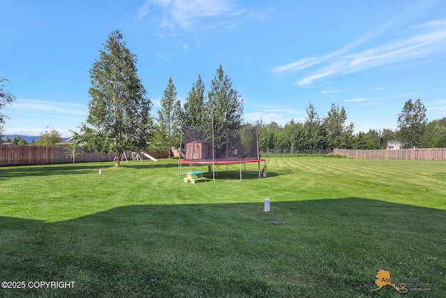 962 S Rebecca Dr, Palmer, AK 99645 - fenced backyard with a trampoline and a shed