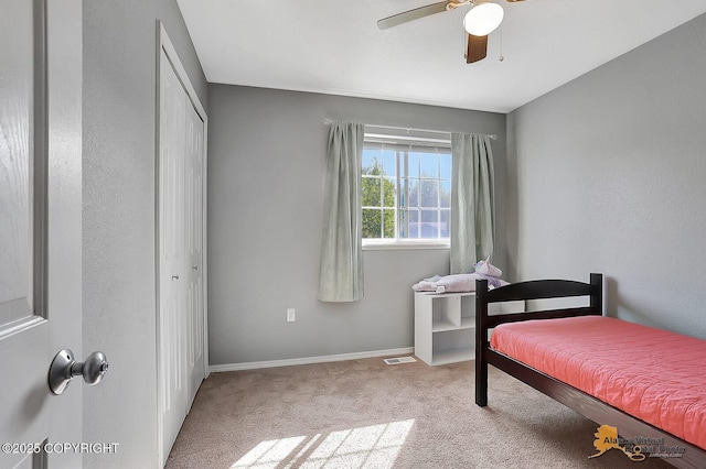962 S Rebecca Dr, Palmer, AK 99645 - bedroom with carpet, a closet, and ceiling fan