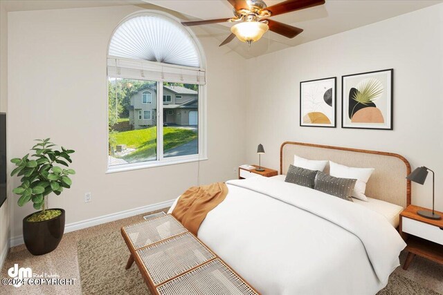 17231 Alice Loop, Eagle River, AK 99577 - carpeted bedroom featuring baseboards and ceiling fan