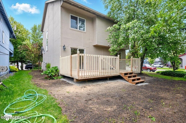 10270 Sextant Cir, Anchorage, AK 99515 - rear view of property with a wooden deck