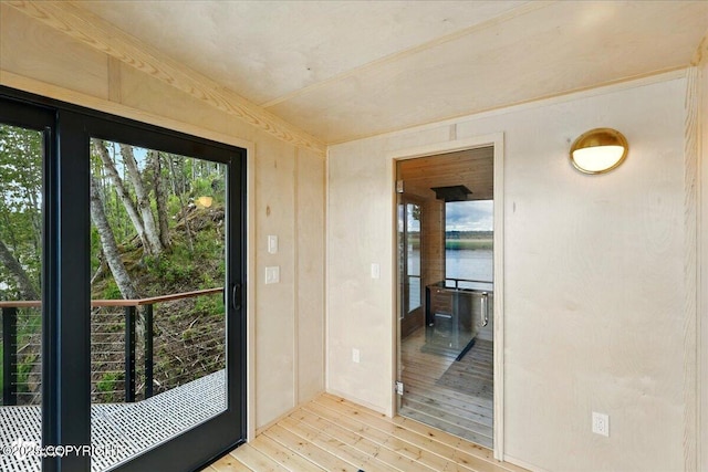 1308 Cunningham Ct, Kenai, AK 99611 - doorway with light wood-type flooring and a water view