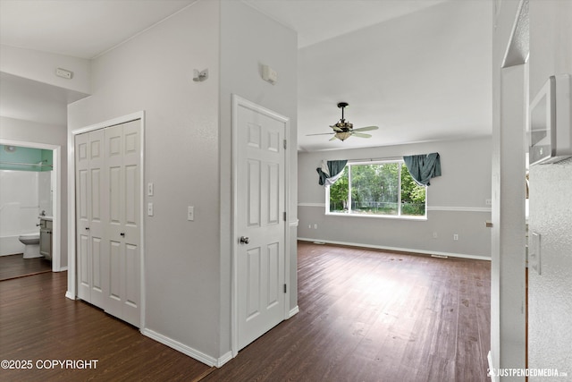 4470 E Birchwood Dr, Wasilla, AK 99654 - hall featuring wood finished floors and baseboards