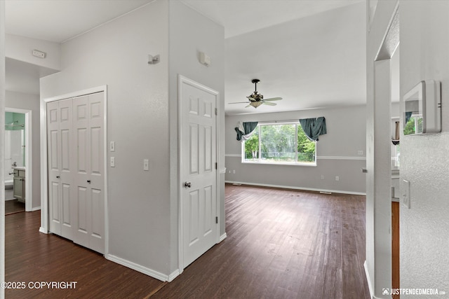 4470 E Birchwood Dr, Wasilla, AK 99654 - hall with wood finished floors and baseboards