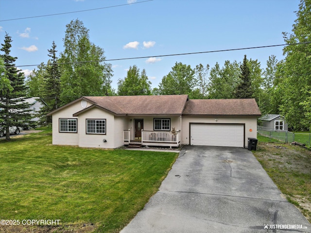 4470 E Birchwood Dr, Wasilla, AK 99654 - ranch-style home featuring an attached garage, driveway, and a porch