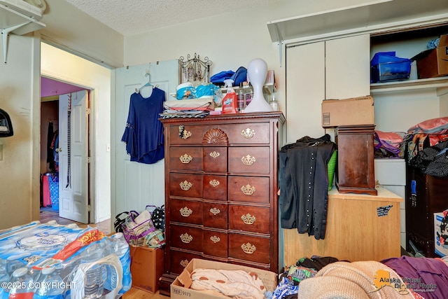 7510 Peck Ave, Anchorage, AK 99504 - bedroom featuring a textured ceiling and a closet