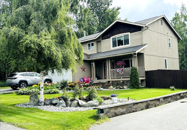 18924 Third St, Eagle River, AK 99577 - view of front facade with a porch