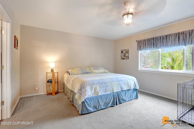 18924 Third St, Eagle River, AK 99577 - carpeted bedroom featuring baseboards and ceiling fan