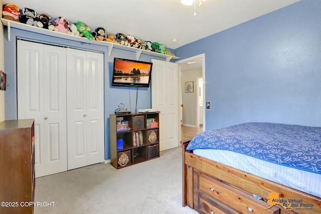 18924 Third St, Eagle River, AK 99577 - bedroom with a closet and light carpet