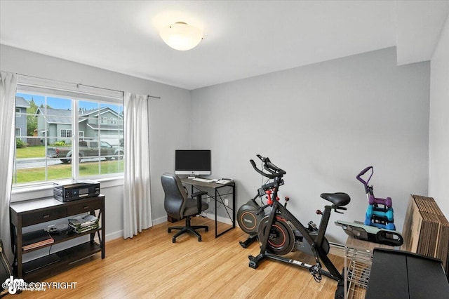 8968 Little Brook St, Anchorage, AK 99507 - home office featuring wood finished floors and baseboards
