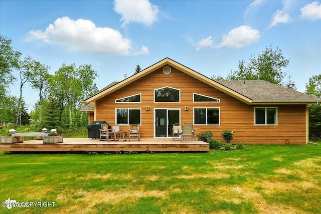 48585 Runners Ave, Soldotna, AK 99669 - back of house with a deck and a yard