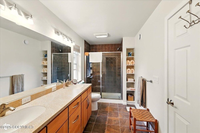 48585 Runners Ave, Soldotna, AK 99669 - full bath with double vanity, a stall shower, and toilet