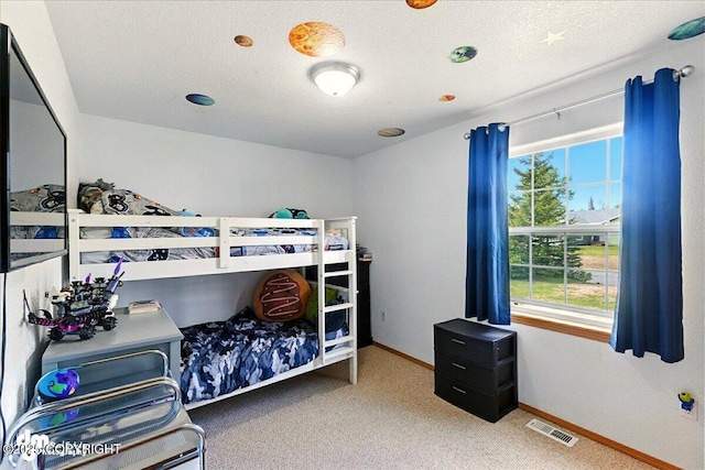 1213 Channel Way, Kenai, AK 99611 - bedroom with carpet flooring, multiple windows, and a textured ceiling