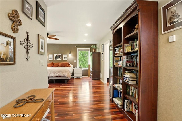 5420 E 112th Ave, Anchorage, AK 99516 - bedroom featuring dark wood-type flooring, recessed lighting, and a textured wall
