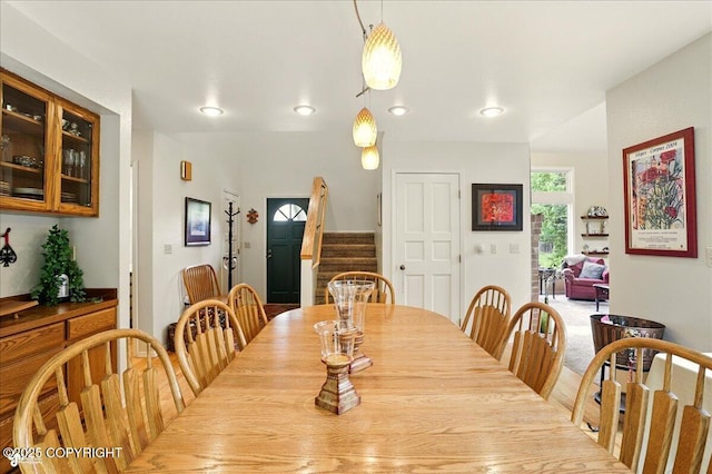 5420 E 112th Ave, Anchorage, AK 99516 - dining area with stairs and recessed lighting