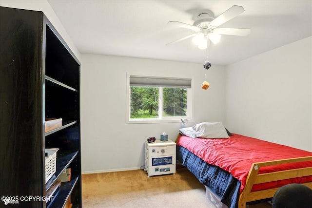 5420 E 112th Ave, Anchorage, AK 99516 - carpeted bedroom featuring a ceiling fan and baseboards