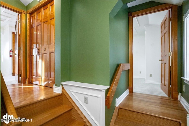 40327 S Malaspina Loop, Talkeetna, AK 99676 - stairs with wood finished floors and baseboards