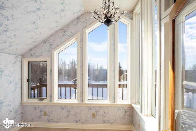 40327 S Malaspina Loop, Talkeetna, AK 99676 - unfurnished sunroom with a chandelier