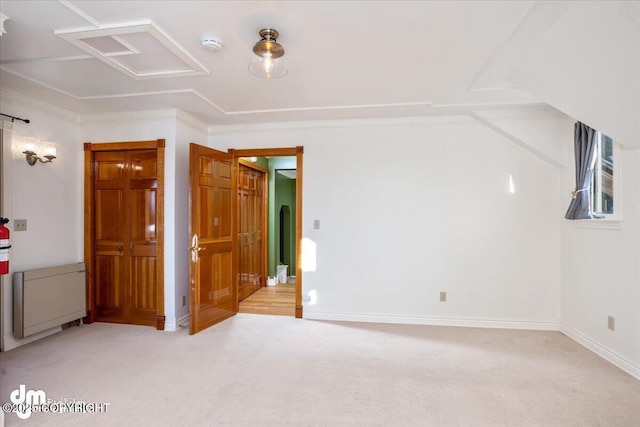 40327 S Malaspina Loop, Talkeetna, AK 99676 - unfurnished bedroom featuring light colored carpet, baseboards, and attic access